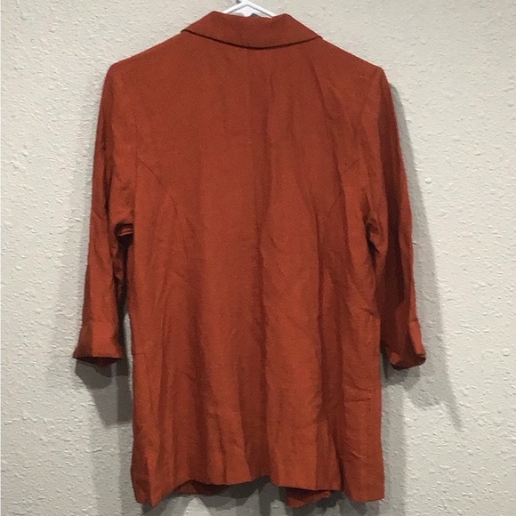 NWT Maurices Orange One Button Boyfriend Style Blazer Lightweight 3/4 Sleeve M - Picture 3 of 6
